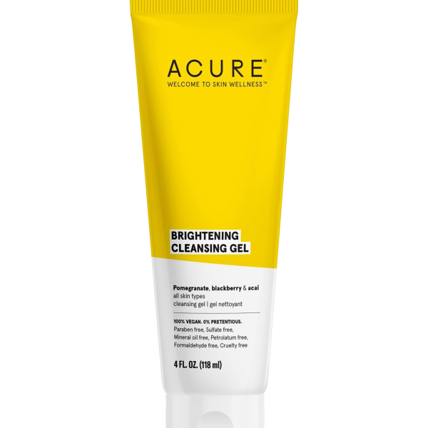 Acure Brightening Cleansing Gel - Vegan Cleanser For Radiant Skin